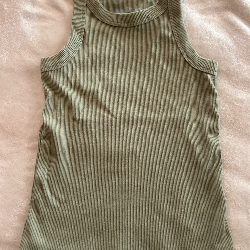 Cat & Jack Khaki Ribbed Tank Top